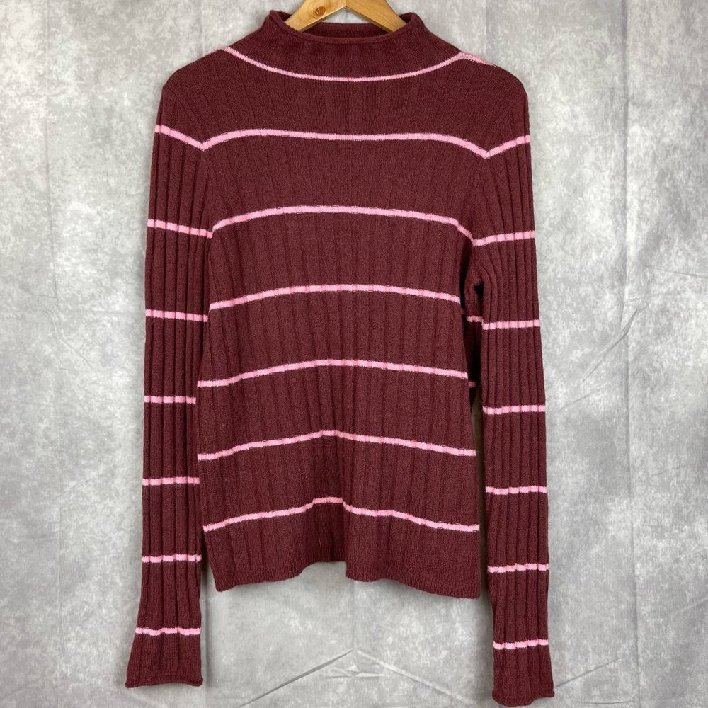 Madewell Burgundy Pink Fair Trade Sweater Sz Large Merino Wool Alpaca Blend